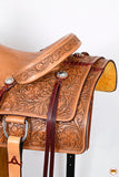 HILASON Western Horse Cutter Trail Barrel American Leather Saddle Tan