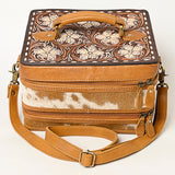 American Darling Jewelry Case Hand Tooled Hair On Genuine Leather Women Bag Western Handbag Purse |