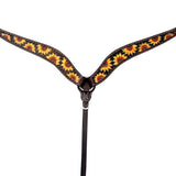 Floral Horse Western Leather Breast Collar & Headstall Comfytack by Hilason