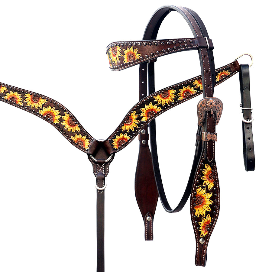 Comfytack H. Floral Hand Painted Genuine Leather Breast Collar by Hilason – Cowboy and equestrian accessories