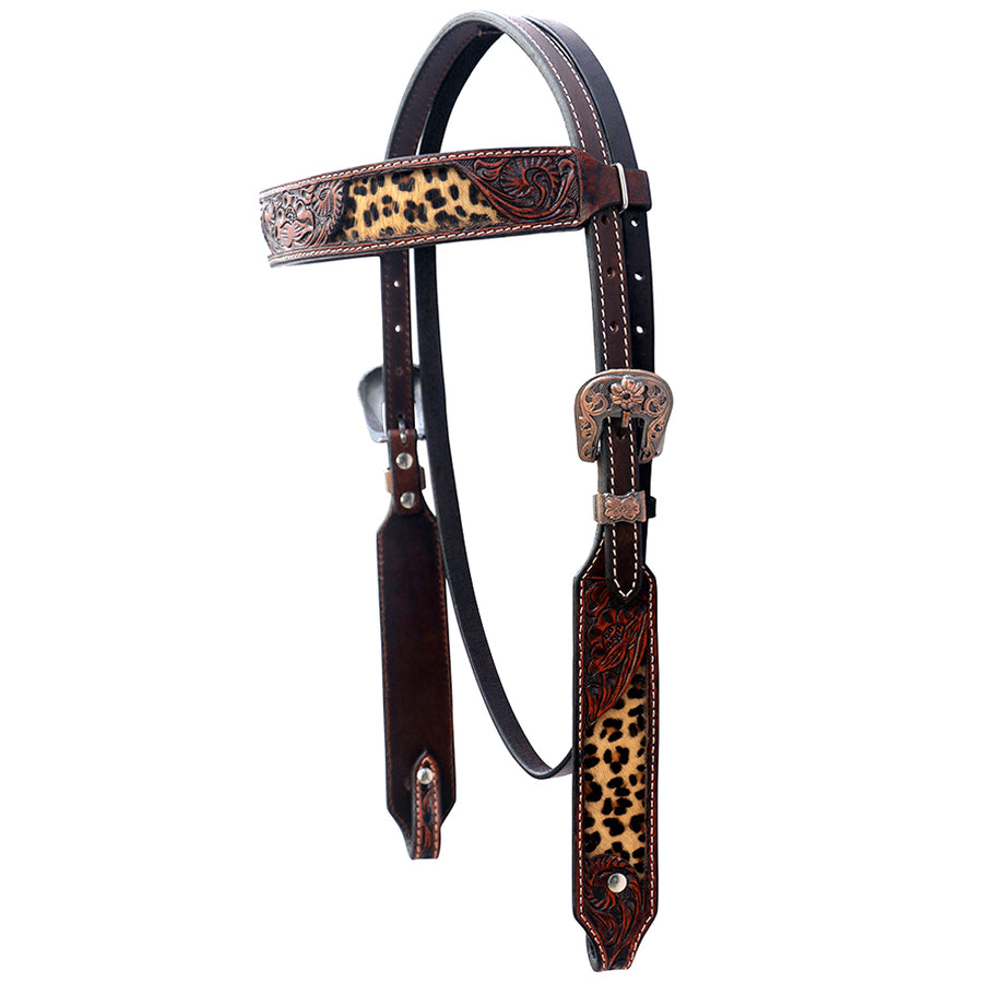 Comfytack Horse Floral Hand Carved Genuine Leather Breast Collar Headstall