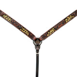 Floral Horse Western Leather Breast Collar & Headstall Comfytack by Hilason