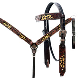 Comfytack Horse Floral Hand Carved Genuine Leather Breast Collar Headstall