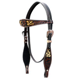 Comfytack Floral Horse Western Leather Breast Collar & Headstall