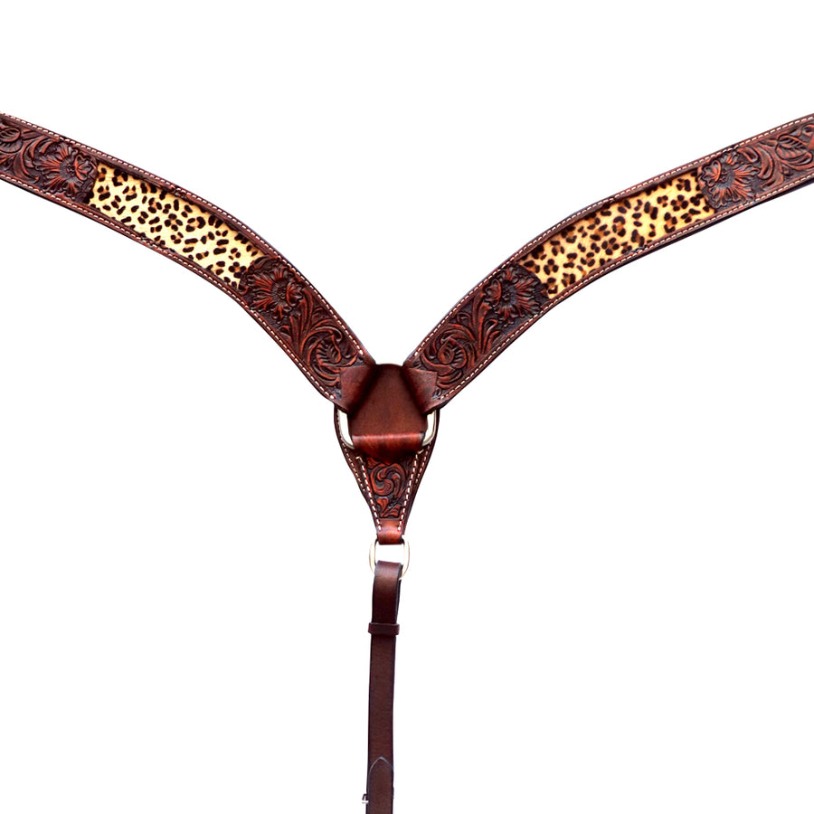 Floral Horse Western Leather Breast Collar & Headstall Comfytack by Hilason