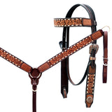 Comfytack Floral Horse Western Leather Breast Collar & Headstall