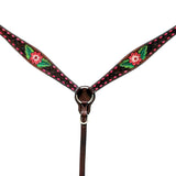 Comfytack Floral Horse Western Leather Breast Collar & Headstall