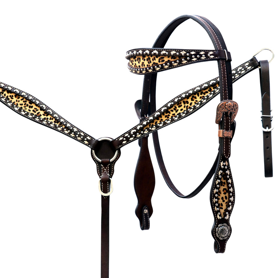 COMFYTACK W. H. Buck Stitch Headstall Breast Collar Genuine Leather by Hilason – Cowboy and equestrian accessories