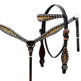 Floral Horse Western Leather Breast Collar & Headstall Comfytack by Hilason