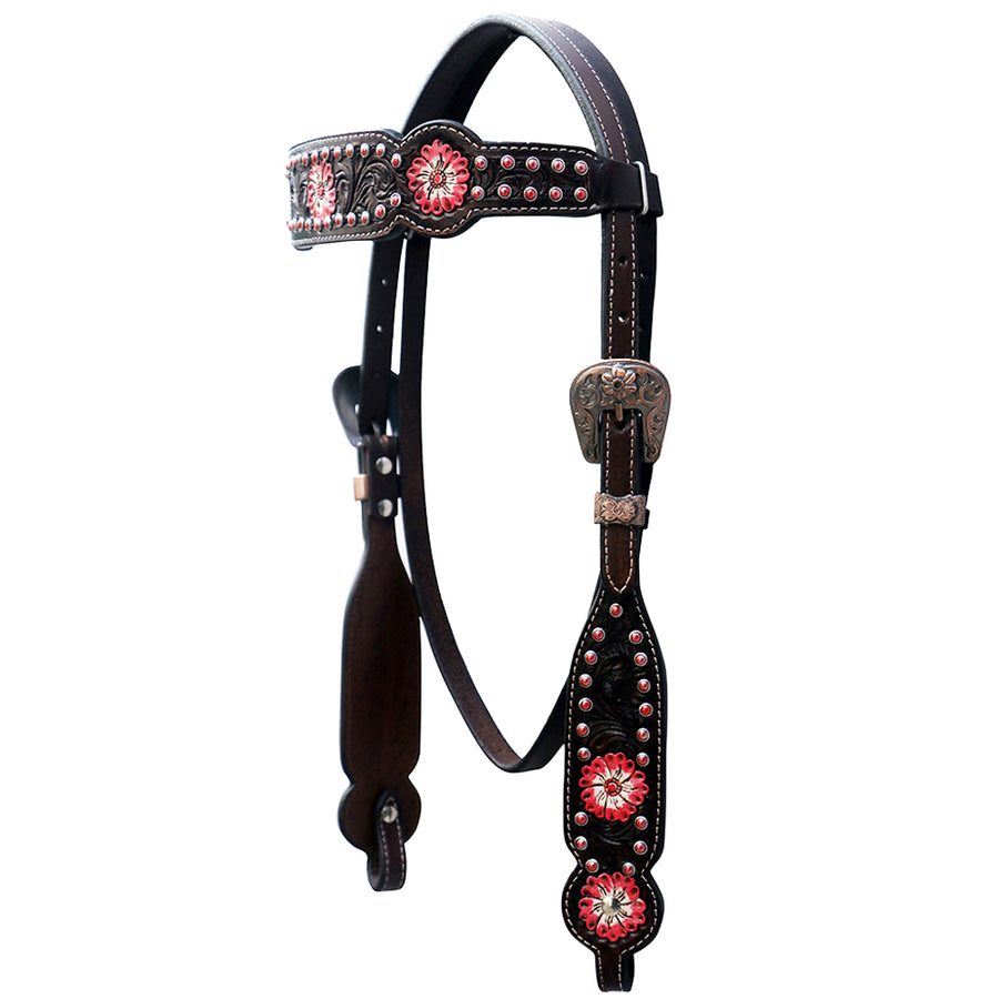 Floral Horse Western Leather Breast Collar & Headstall Comfytack by Hilason