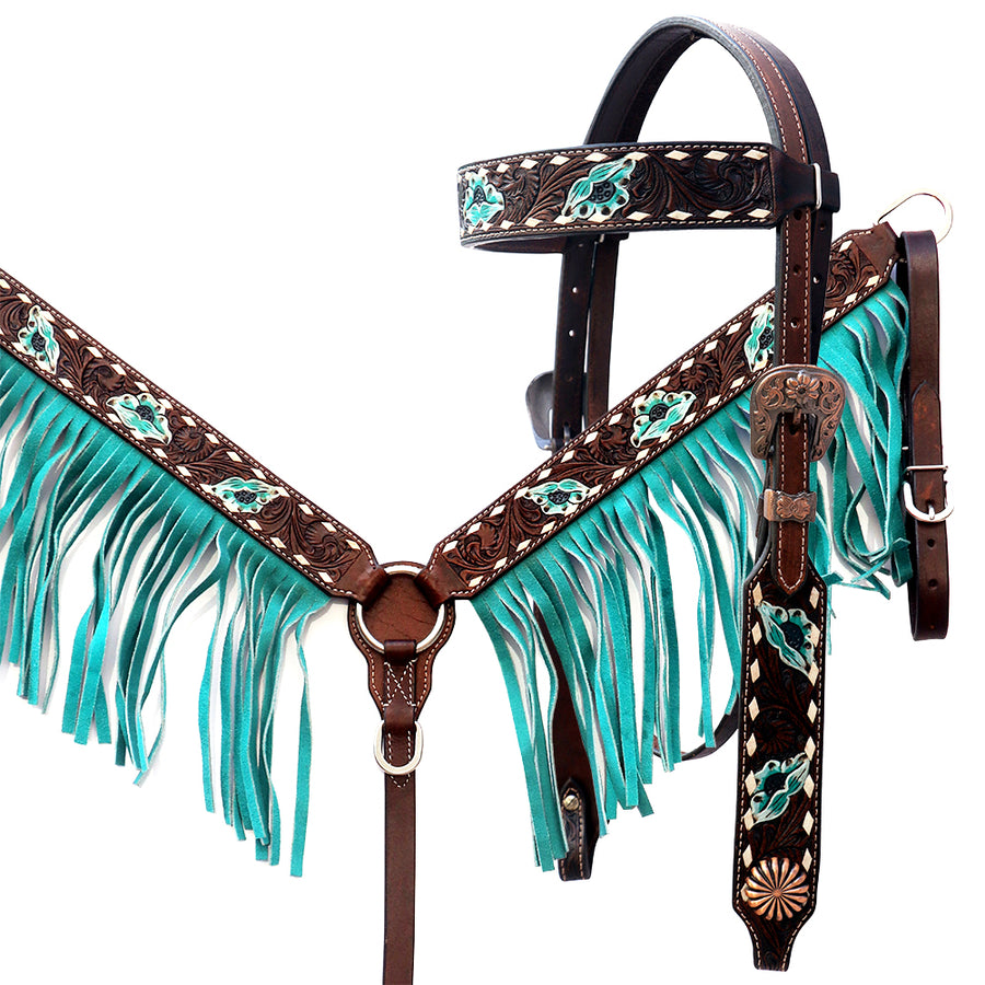Comfytack H. Floral Hand Painted Genuine Leather Breast Collar by Hilason – Cowboy and equestrian accessories