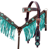 Comfytack Floral Horse Western Leather Breast Collar & Headstall