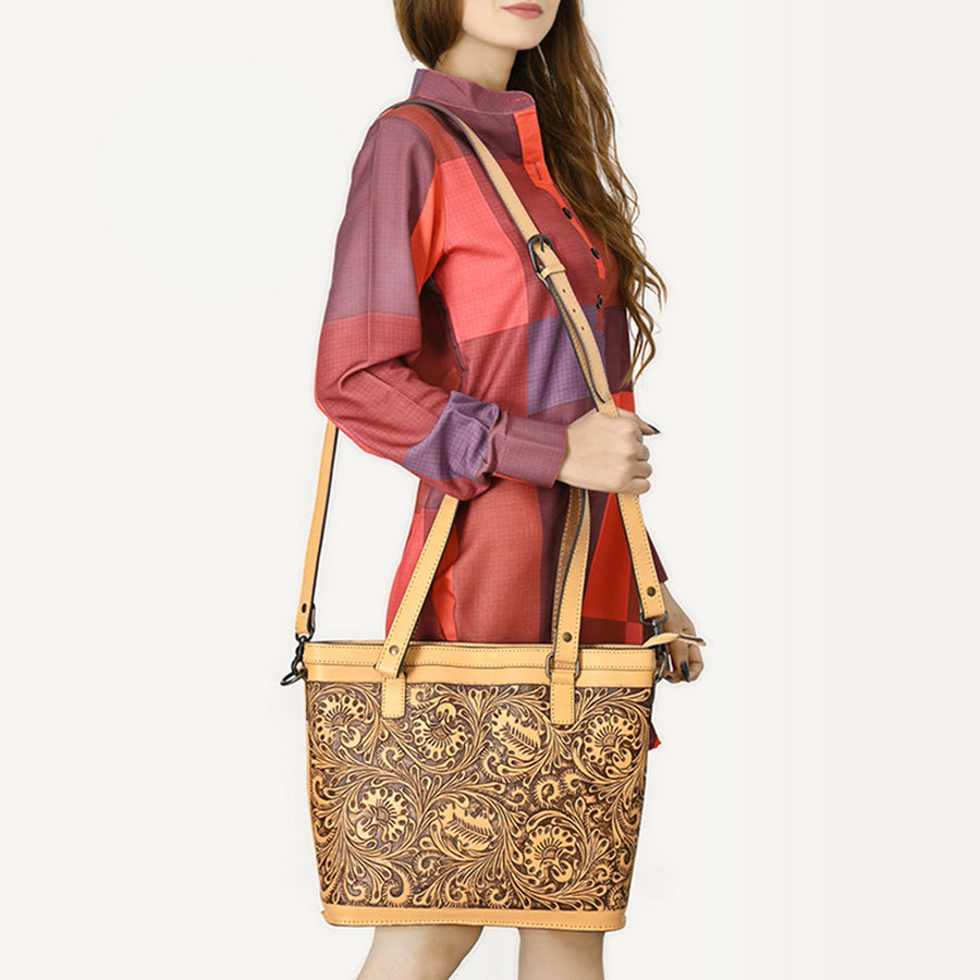 American Darling Tote Hand Tooled Genuine Leather Western Women Bag Handbag Purse | Travel Bags College Casual