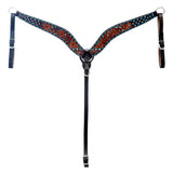 HILASON Western Horse Headstall & Breast Collar American Leather Hand Carving