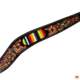 HILASON Western Leather Horse Headstall & Breast Collar Floral Beaded Brown