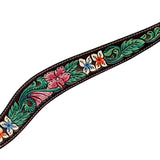 Hilason Horse Floral Hand Painted American Leather Breast Collar Headstall Brown