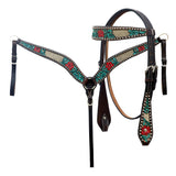 Hilason H. Floral Hand Carved American Leather Breast Collar Headstall by Hilason – Cowboy and equestrian accessories