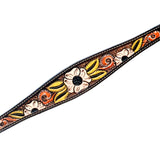 Hilason Horse Floral Hand Painted American Leather Breast Collar Headstall Brown