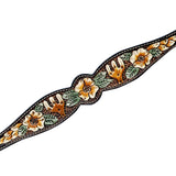 Hilason Horse Floral Hand Painted American Leather Breast Collar Headstall Brown