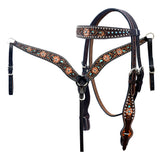 Hilason H. Floral Hand Painted American Leather Breast Collar by Hilason – Cowboy and equestrian accessories