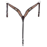 HILASON Western Horse Headstall & Breast Collar American Leather Floral Beaded