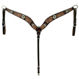 Hilason W. H. Floral Hand Carved American Leather Breast Collar W/ by Hilason – Cowboy and equestrian accessories