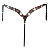 HILASON Western Horse Headstall & Breast Collar American Leather Hand Carving