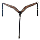 Hilason Western Horse Floral Hand Carved American Leather Breast Collar Brown - Uhorse