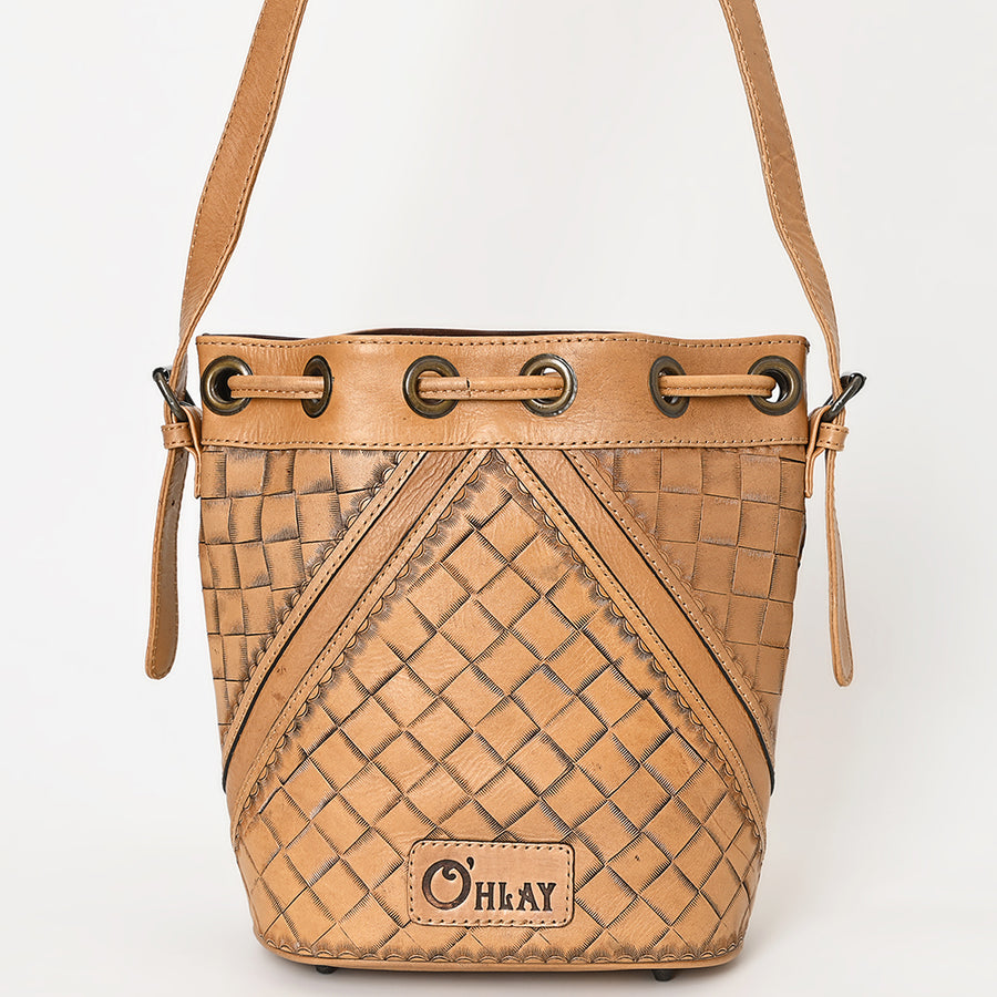 OHLAY OHG101A Bucket Hand Tooled Genuine Leather women bag western handbag purse
