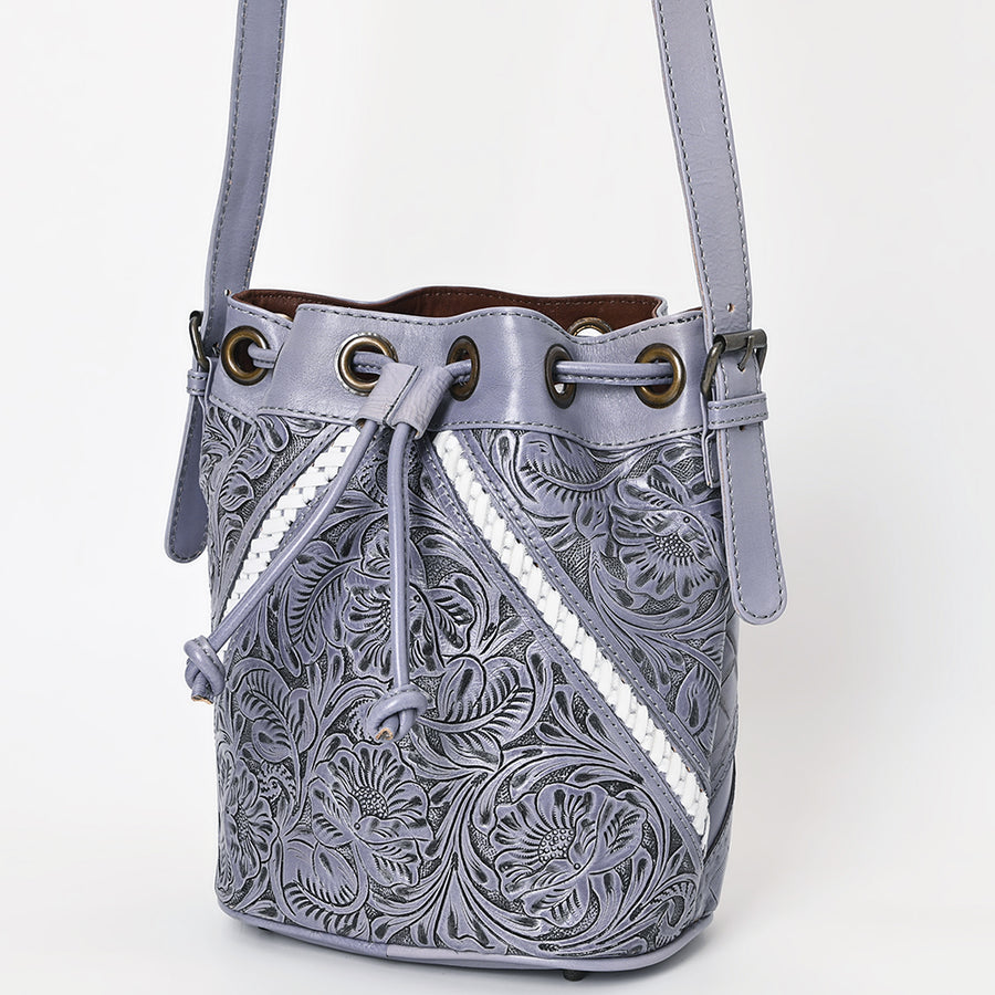 OHLAY OHG101B Bucket Hand Tooled Genuine Leather women bag western by Hilason – Cowboy and equestrian accessories