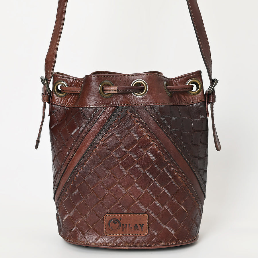 OHLAY OHG101C Bucket Hand Tooled Genuine Leather women bag western handbag purse