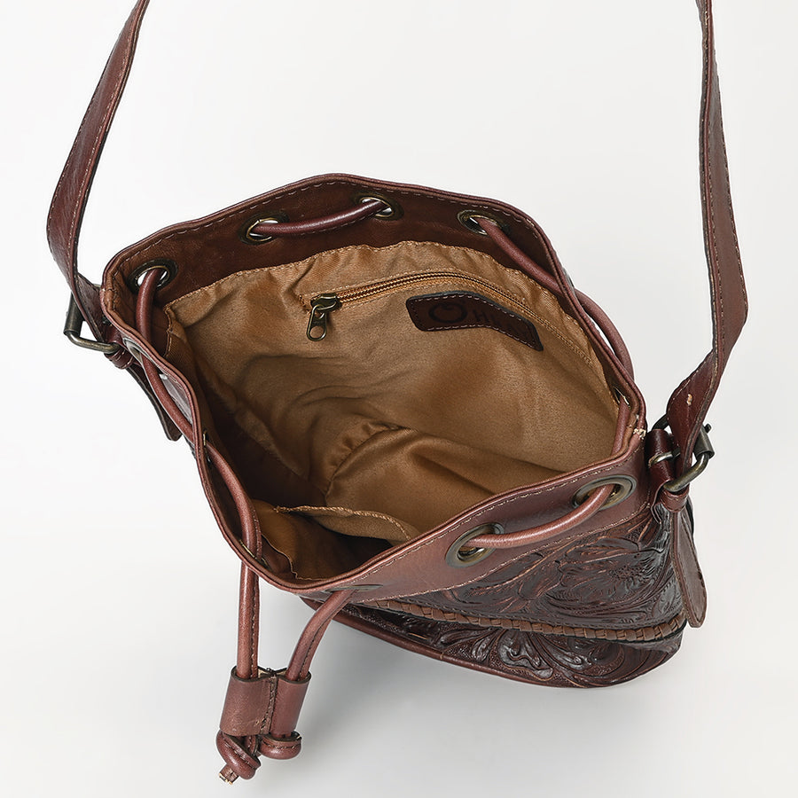 OHLAY OHG101C Bucket Hand Tooled Genuine Leather women bag western handbag purse