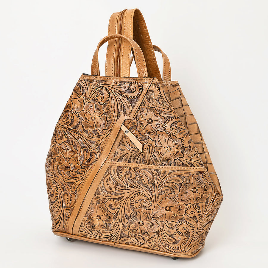 Ohlay Bags OHG102A Backpack Hand Tooled Genuine Leather Women Bag W. by Hilason – Cowboy and equestrian accessories