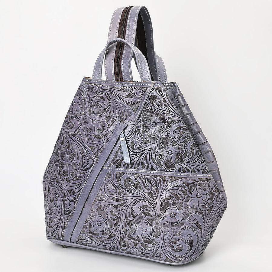 OHLAY OHG102B Backpack Hand Tooled Genuine Leather women bag western by Hilason – Cowboy and equestrian accessories