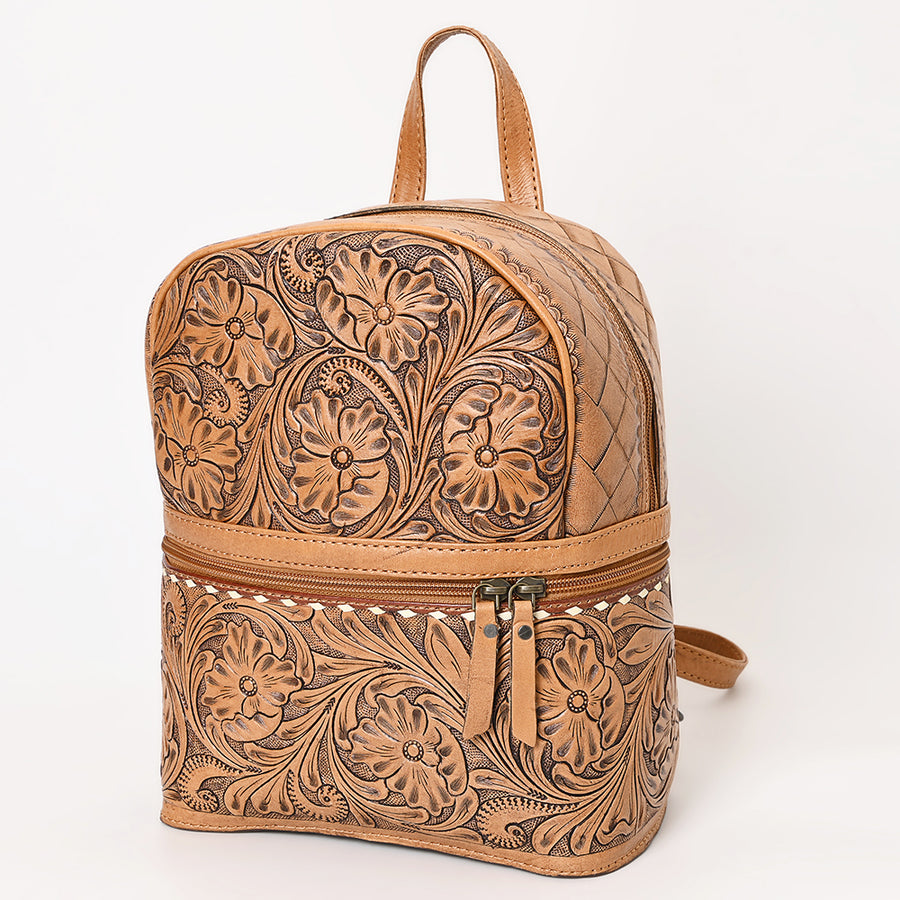 OHLAY OHG103C Backpack Hand Tooled Genuine Leather women bag western by Hilason – Cowboy and equestrian accessories