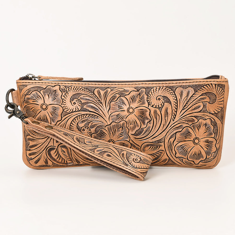 Ohlay Bags OHG111 Wristlet Hand Tooled Genuine Leather Women Bag Western Handbag Purse