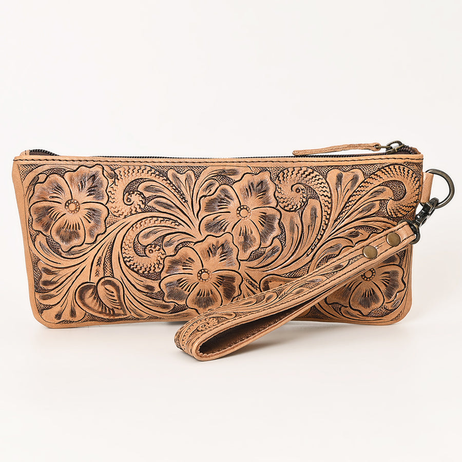 Ohlay Bags OHG111 Wristlet Hand Tooled Genuine Leather Women Bag Western Handbag Purse