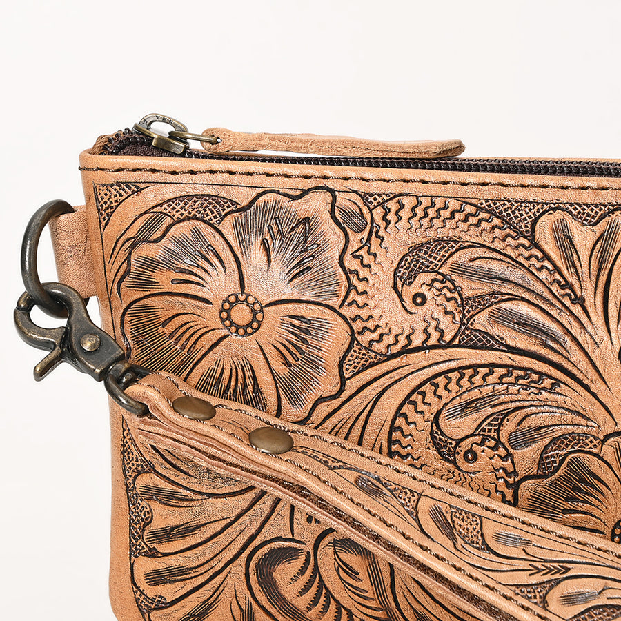 Ohlay Bags OHG111 Wristlet Hand Tooled Genuine Leather Women Bag Western Handbag Purse