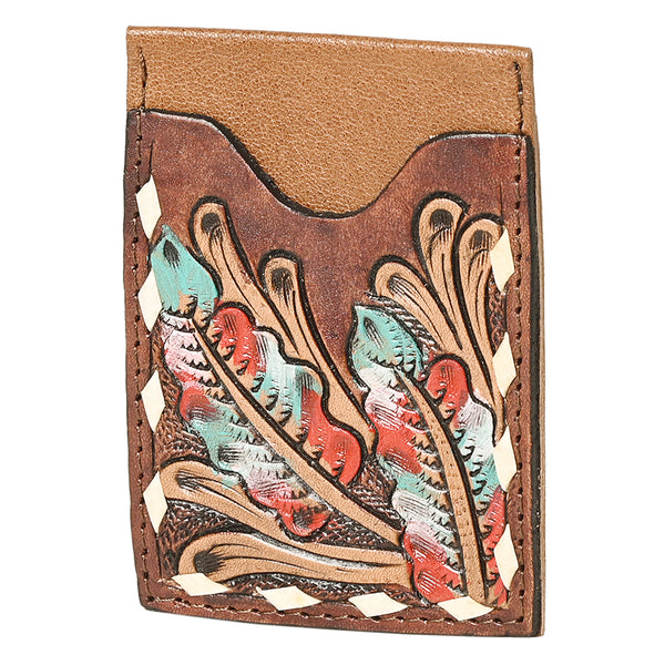 OHLAY OHCCG102A Card-Holder Hand Tooled Genuine Leather women bag by Hilason – Cowboy and equestrian accessories