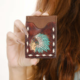 OHLAY SOHCCG102C Card-Holder Hand Tooled Genuine Leather women bag western handbag purse