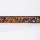 OHLAY Beautifully hand tooled Genuine American Leather Belt Men and  Women Hand Painted