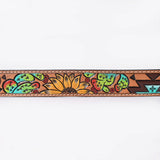 OHLAY Beautifully hand tooled Genuine American Leather Belt Men and  Women Hand Painted