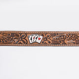 OHLAY Beautifully hand tooled Genuine American Leather Belt Men and  Women