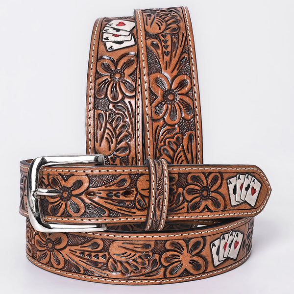 OHLAY Beautifully hand tooled Genuine American Leather Belt Men and Women - Uhorse