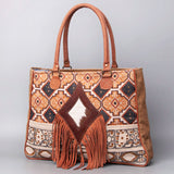 OHLAY WEEKENDER Upcycled Wool Embossed Hair-on Genuine Leather women bag western handbag purse