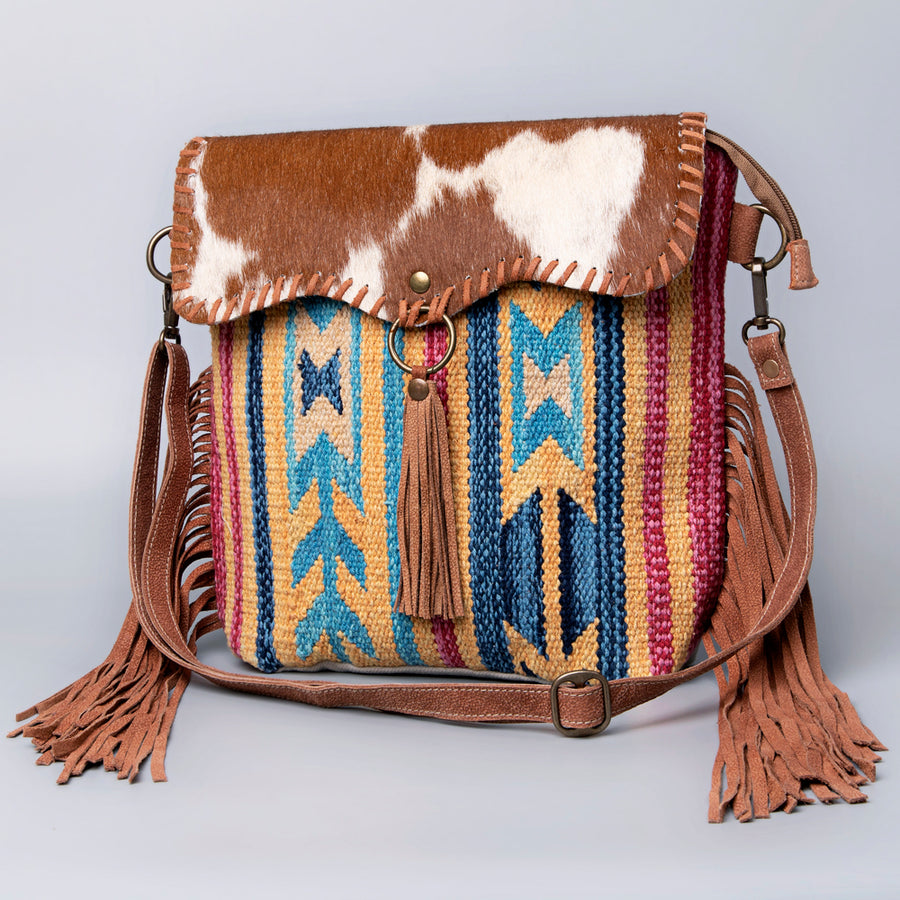 Ohlay Bags OHV120 Cross Body Ii Upcycled Wool Canvas Hair-On Genuine by Hilason – Cowboy and equestrian accessories