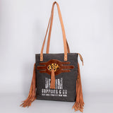 OHLAY OHV122 HOBO Upcycled Canvas Hair-on Genuine Leather women bag western handbag purse