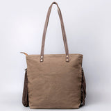 OHLAY OHV124 HOBO Upcycled Canvas Embossed Hair-on Genuine Leather women bag western handbag purse