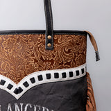 OHLAY OHV125 HOBO Upcycled Canvas Embossed  Genuine Leather women bag western handbag purse