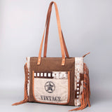 OHLAY OHV131 HOBO Upcycled Canvas Hair-on Genuine Leather women bag western handbag purse